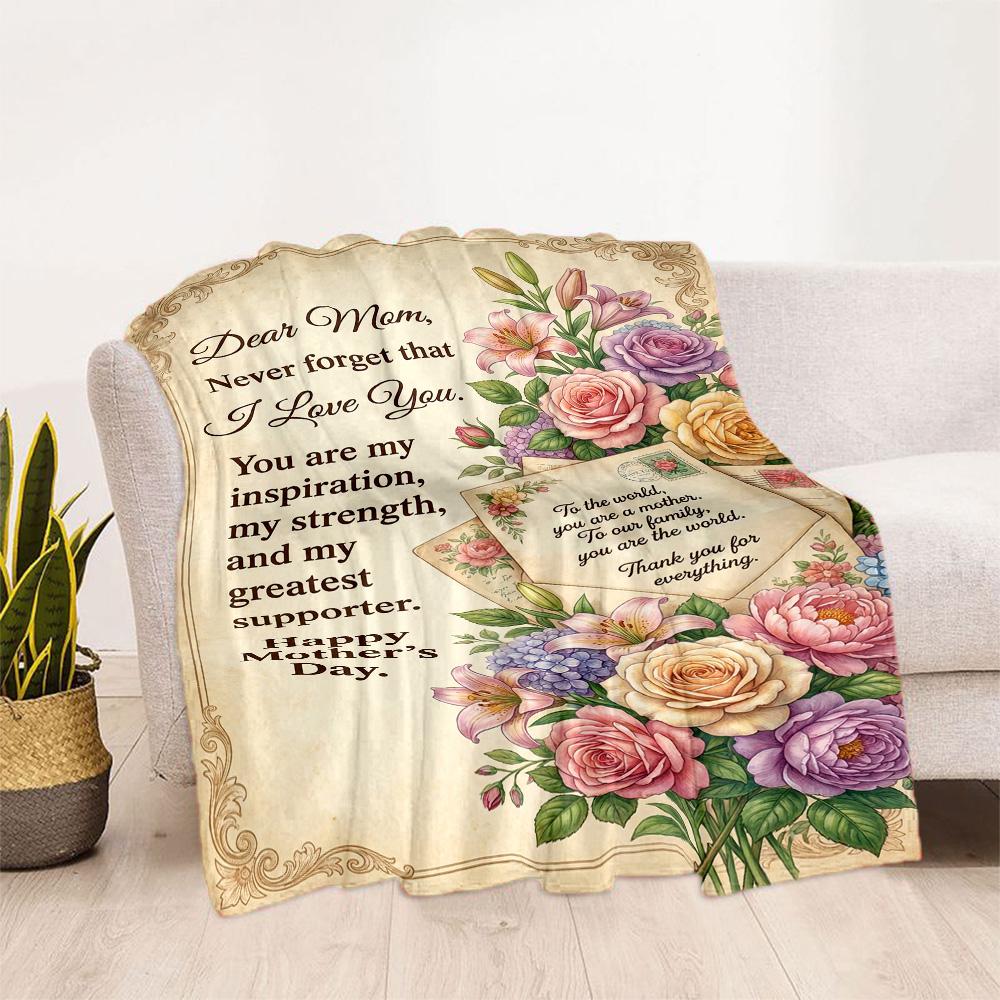 Mother's Day Greeting Blanket Suitable for sofas,travel, living rooms also a good gift for friends and family Suitable for all seasons.