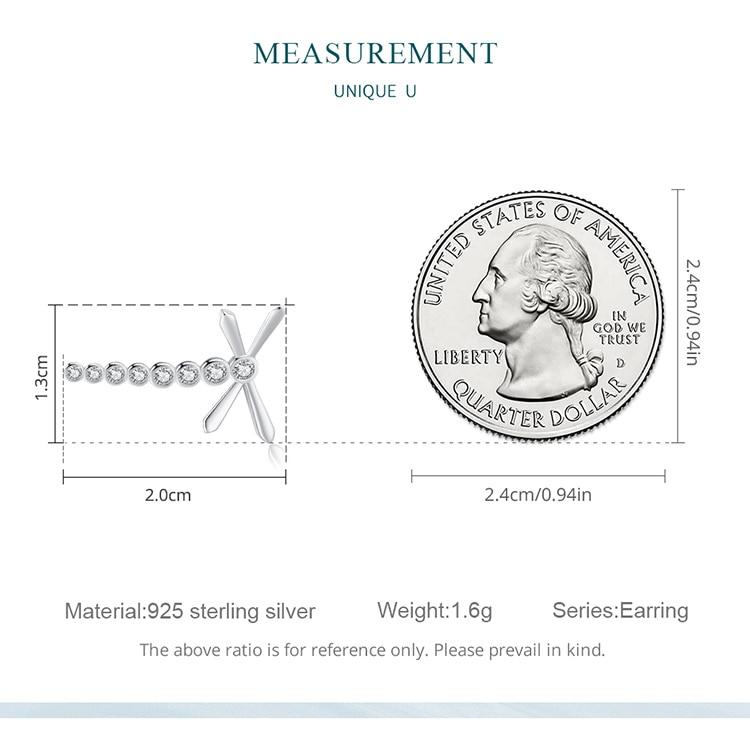 BAMOER Authentische 925 Sterling Silber Libellen Ohrstecker Ohrringe Insektenohrringe mit langem Schwanz für Frauen Geschenk Zirkonia Echtschmuck