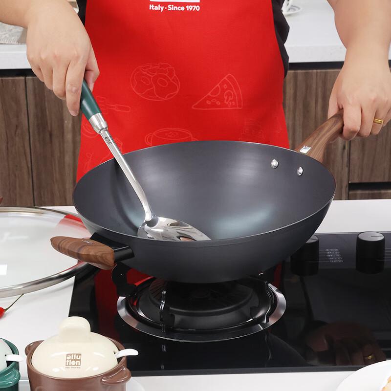 Alluflon Volcano Series 34cm Refined Iron Rust-Proof Wok