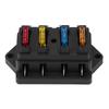 12 24V Car 4 Way Circuit Standard Blade Fuse Box Block Holder with 5A+10A+15A+20A Fuse