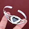 Shungite bangle gemstone adjustable cuff bracelet 925 sterling silver bangle unique design jewelry handmade birthstone bangle wedding gifts
