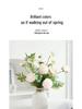 Elegant High-End Artificial Flowers with Ceramic Vase Decor – Luxurious Living Room Arrangement
