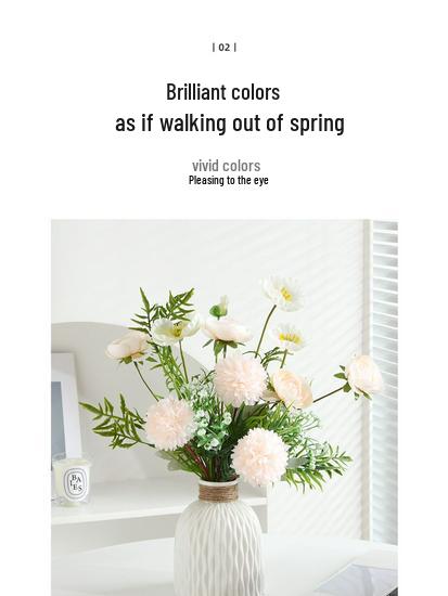 Elegant High-End Artificial Flowers with Ceramic Vase Decor – Luxurious Living Room Arrangement