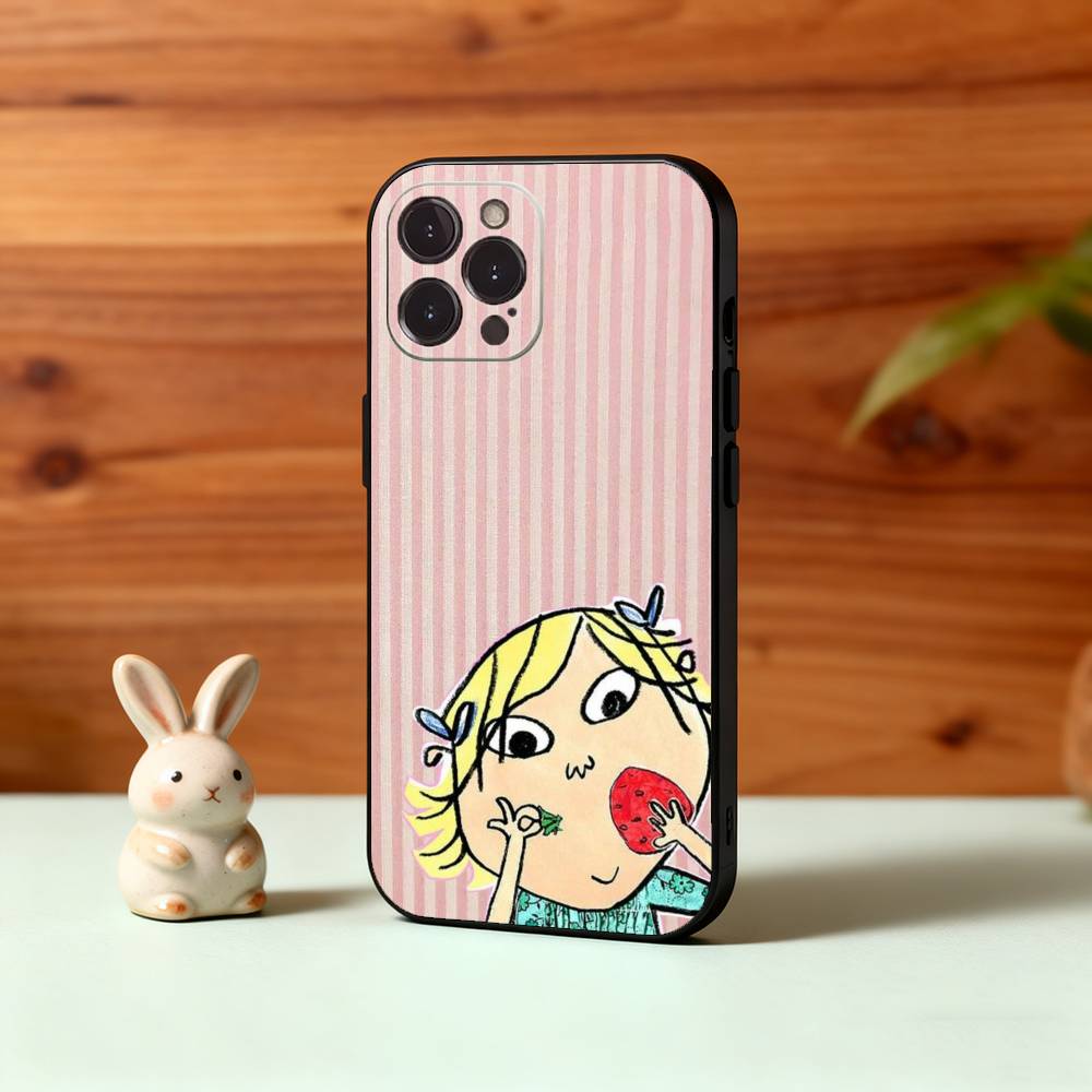 Charlie And Lola Anime Phone Case For iPhone17 16 15 14 13 12 11 Pro Max Plus,5G Soft Black Case
