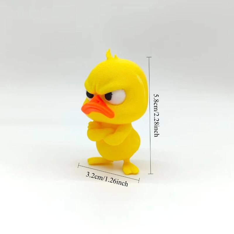 3D Tisk Naštvaná Žlutá Kachna Soška Bílé Oči Vtipná Kachna, Humorná Vnitřní Venkovní Vánoční Domácí Dekorace a Dekorace do Auta
