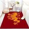 Multiple Sizes Red Background Yellow Lion Emblem Carpet for Living Room Bedroom Sofa Home Decor Rus Non-slip Floor Mat