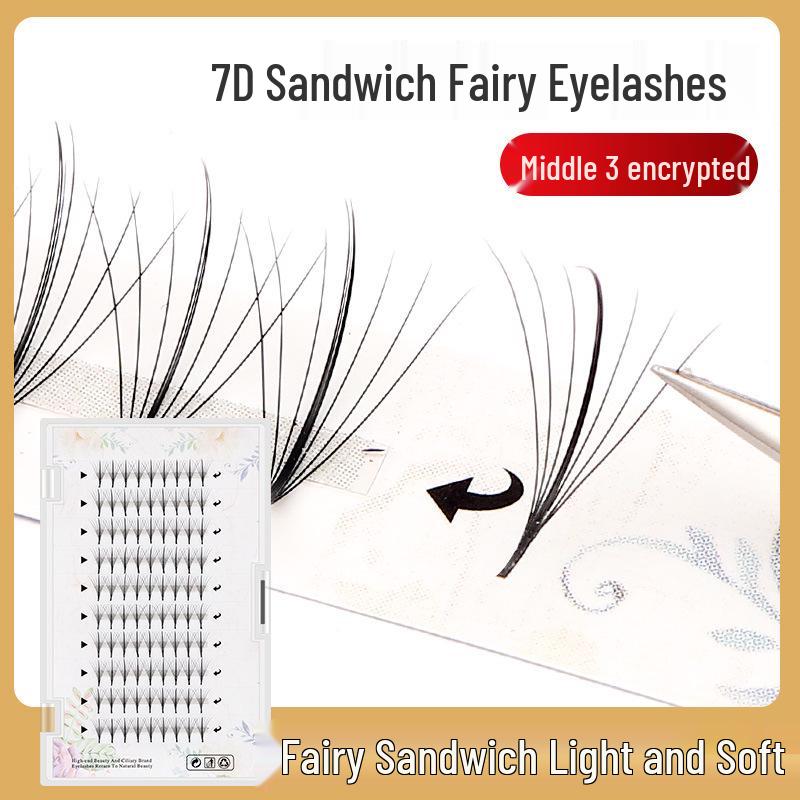 

7D Tapered Fishtail Tassel Butterfly Fairy Eyelash Extensions 7D Cluster 0.07C