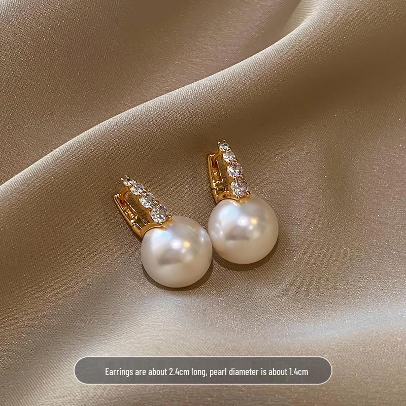 Shi Jia Mantou Lux Pearl Earrings 925 Silver Studs for Women 2024