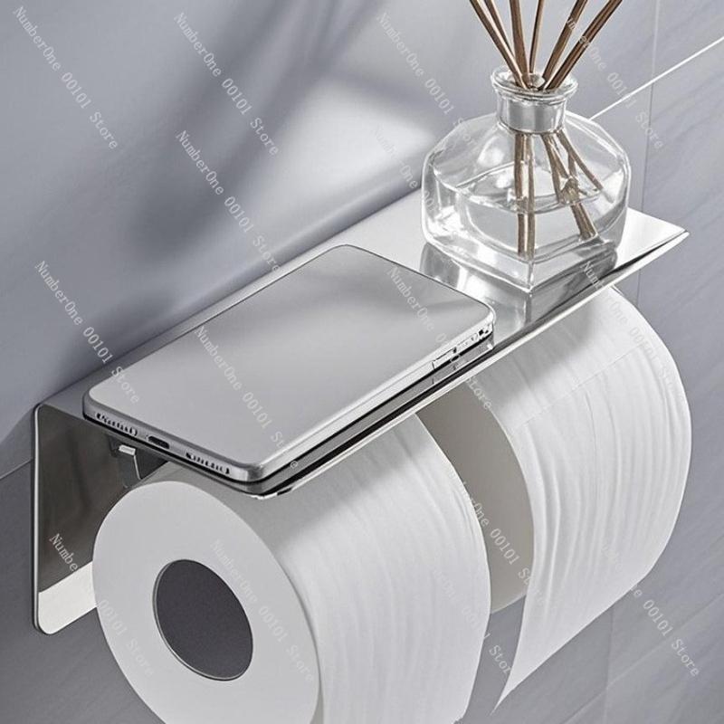 304 Stainless Steel Tissue Rack, Toilet Paper Storage Rack for Hotels, Mobile Phone Rack and Hotel Bathroom Tissue Box