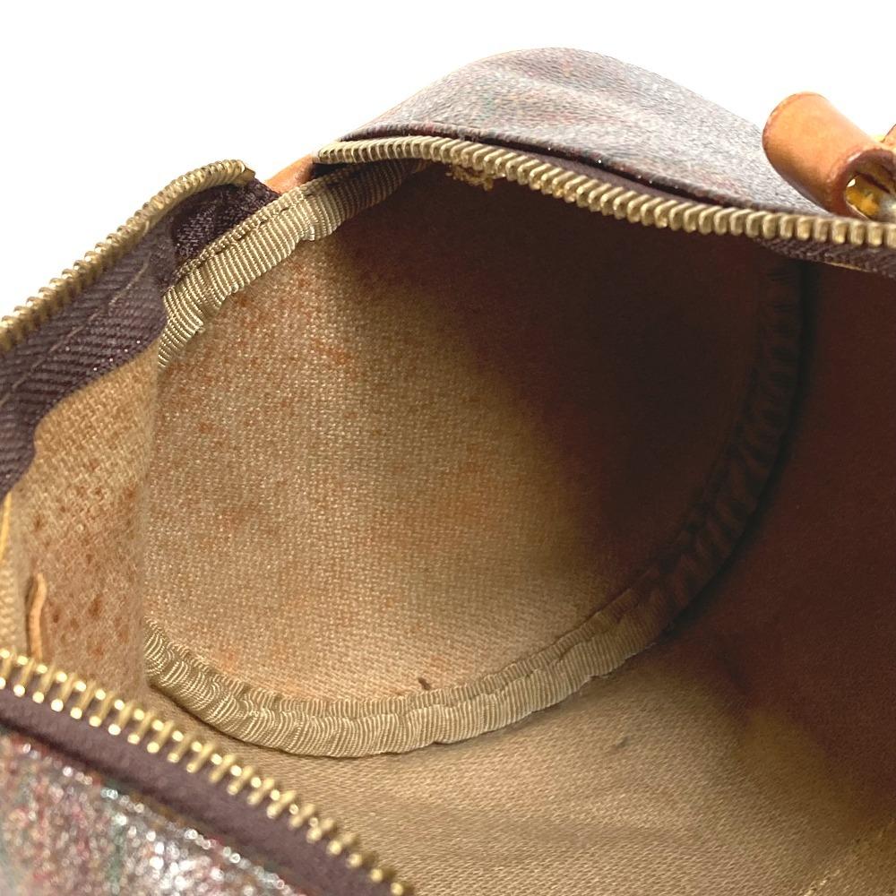 ETRO Paisley Pattern Bag Cylindrical Hand Bag PVC/Leather Brown