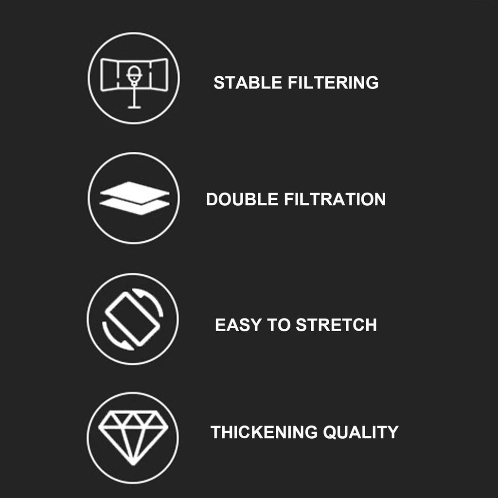 Jeffergarden Reflection Filter Microphone Shield Foldable Soundproof Room Sound Absorbing Material Recording Broadcasting Soundproof Box Desktop Setup