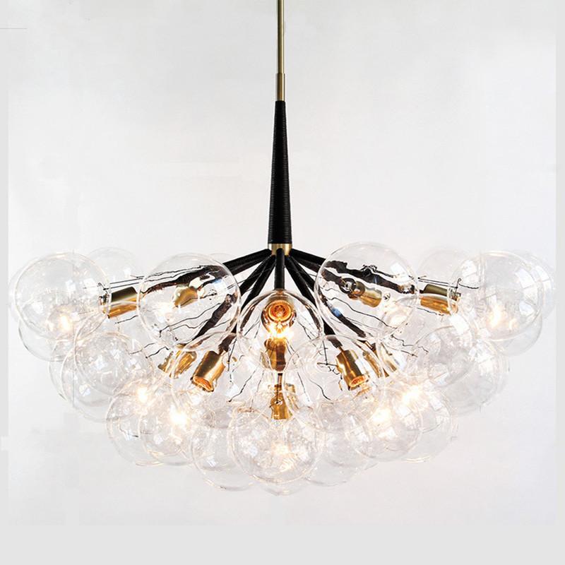 Modern Art Molecular Led Chandelier 9 12 20 Glass Bubbles Fashion Lamp Designer Dinner Bedroom Kitchen Hanging Light Fixtures