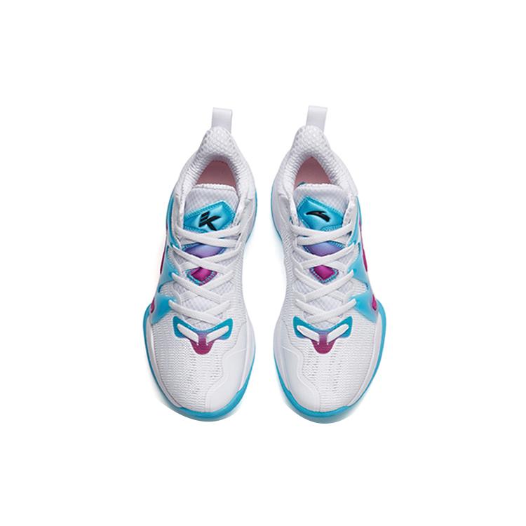 New Anta Mountain 1 Breathable Low Top Performance Basketball Shoes Men's White Blue Purple 112221623S-2
