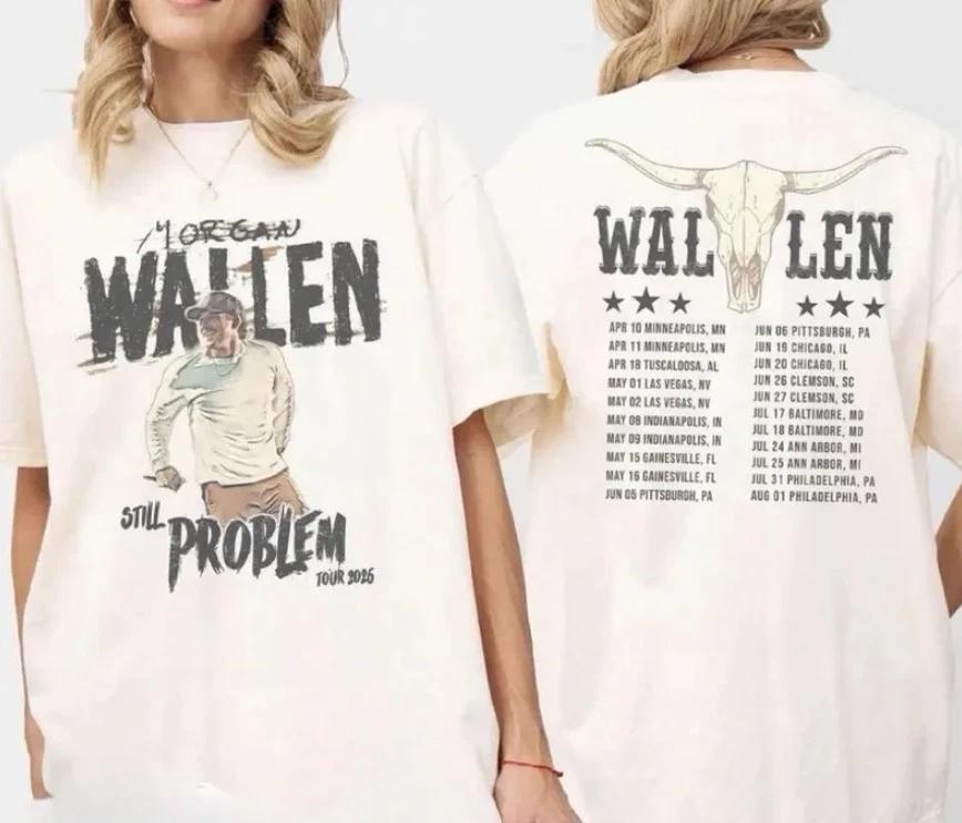 Retro Morgan Wallen Still The Problem Tour 2026 2 Sided Shirt XXXXL