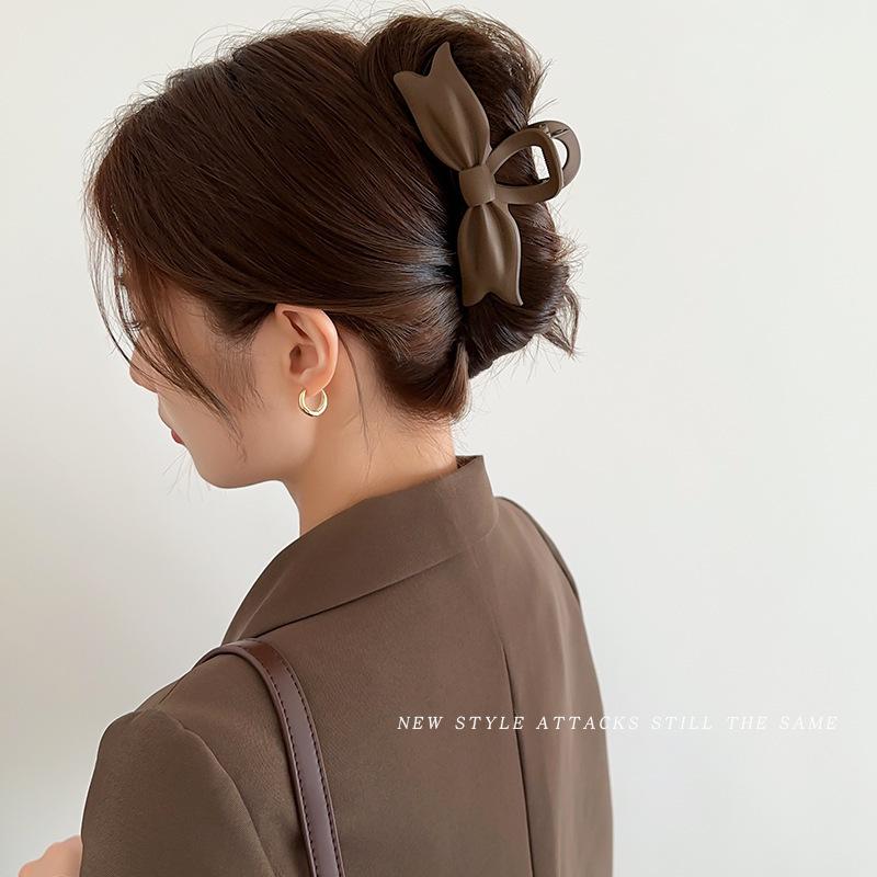 Premium Women's Bow Hair Claw Clip - Large Shark Clip for Elegant Updos and Summer Hairstyles