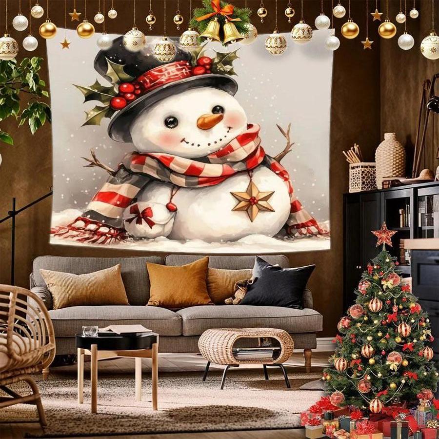 Santa Claus Christmas Tapestry Background Cloth Hanging Cloth Bedroom Bedside Decorative Wall Cloth Rental Dormitory Tapestry