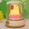 Vintage Capybara Nightlight Silicones Desktop Figurine with Gentle Glowing Oil Lamp Shape USB Rechargeable Night Lamp