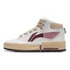 Li Ning Mileage Slip Resistant Abrasion Resistant Mid top Skateboard Shoes Women's White Red AGCT284-3