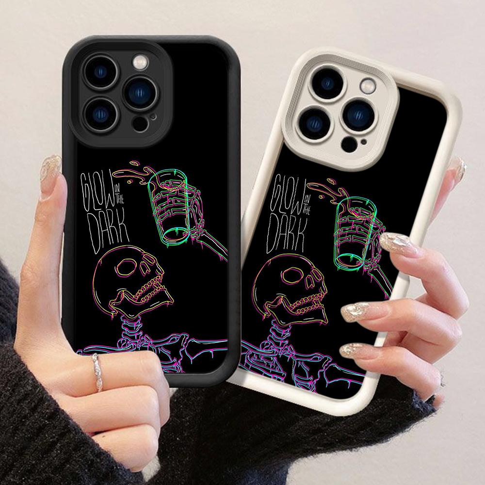JT507 Spooky Neon Art Print for iPhone 17 16 15 14 Pro Max Samsung S26 S25 Ultra A17 A07 A56 A16 A06 A05 Xiaomi 15T Redmi 15c 14C Soft Case
