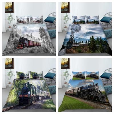 Train Bedding Coevr Set High Quality Quilt Cover Children Adults King Queen Size Bedding Breathable Duvet Cover Set