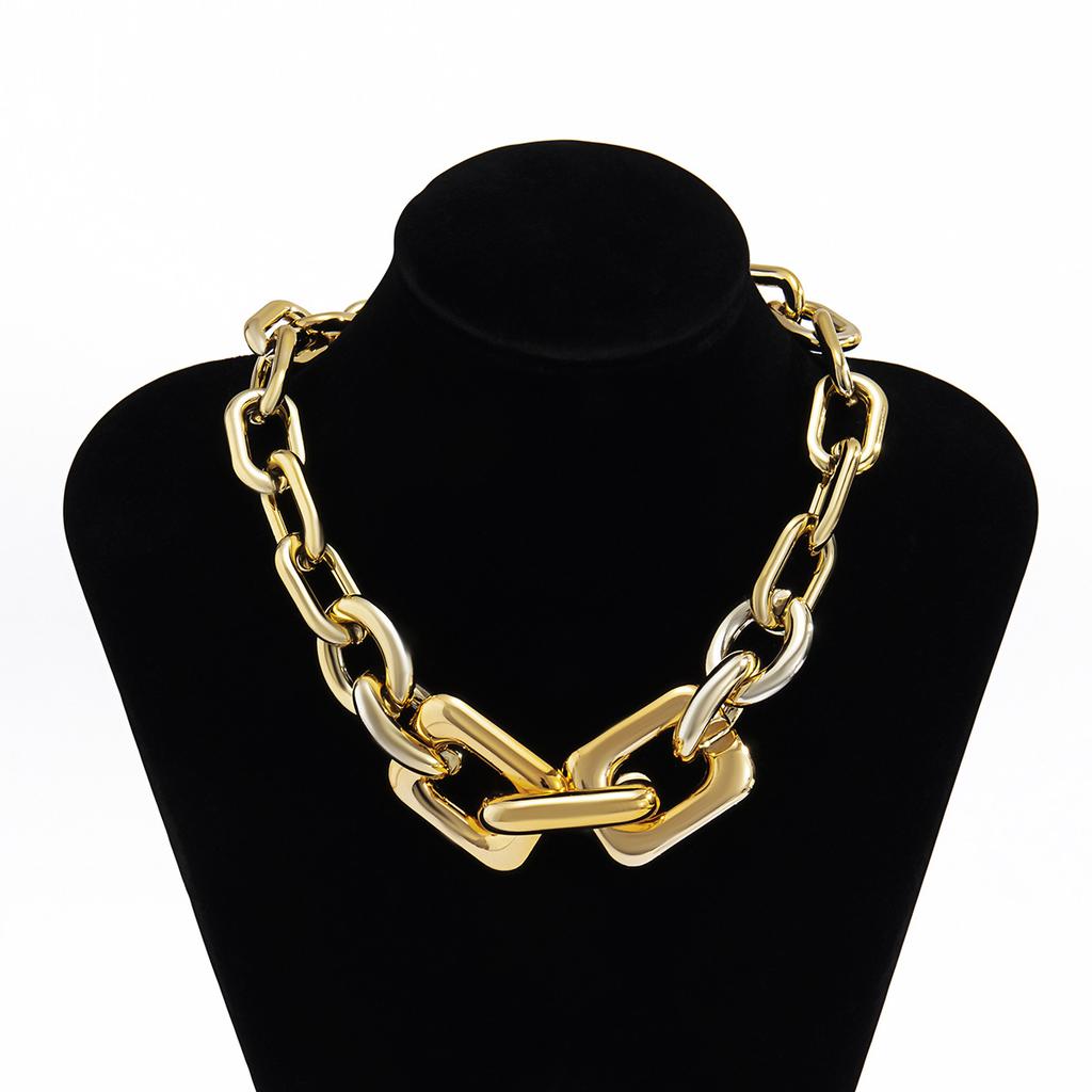 Gothic Hip-hop Thick Chain Short Choker Necklace Fashion Statement CCB Chain Clavicle Necklace Women's Party Jewelry