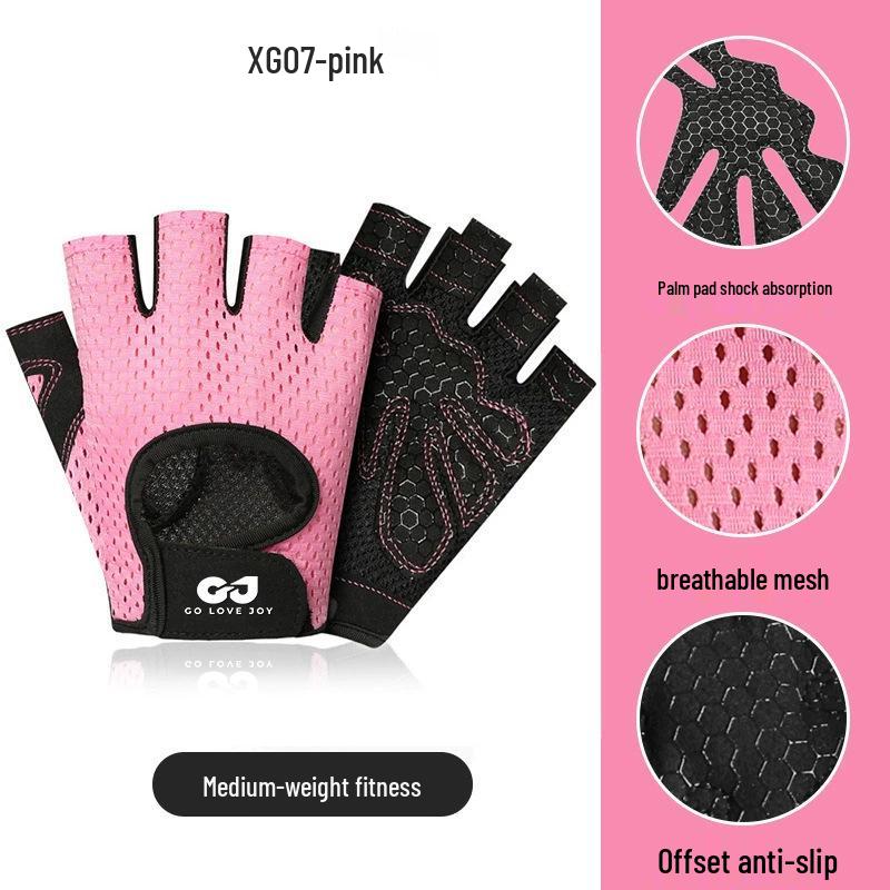 Andningsbara Halkfria Cykelhandskar - Stötdämpande, Halvfinger, för Män & Kvinnor