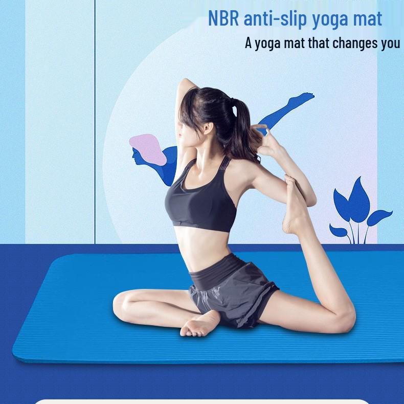 Thick Non-Slip Yoga Mat for Silent, Shock-Absorbing Fitness & Aerobics - Odorless, for Men & Women