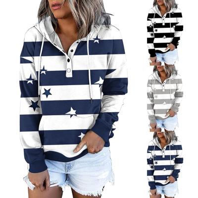 Women's Casual Fashion Long Sleeved Top Printed Round Neck Printed Hoodie