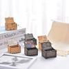 Antique Carved Music Box Color Printing Style You Are My Sunshine Wooden Music Box Retro Carving Hand Cranked Music Box