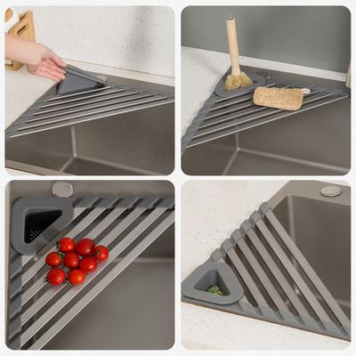 Sink Mounted Triangles Drainage Rack Reusable Tableware Drying Rack For Plates Spoons