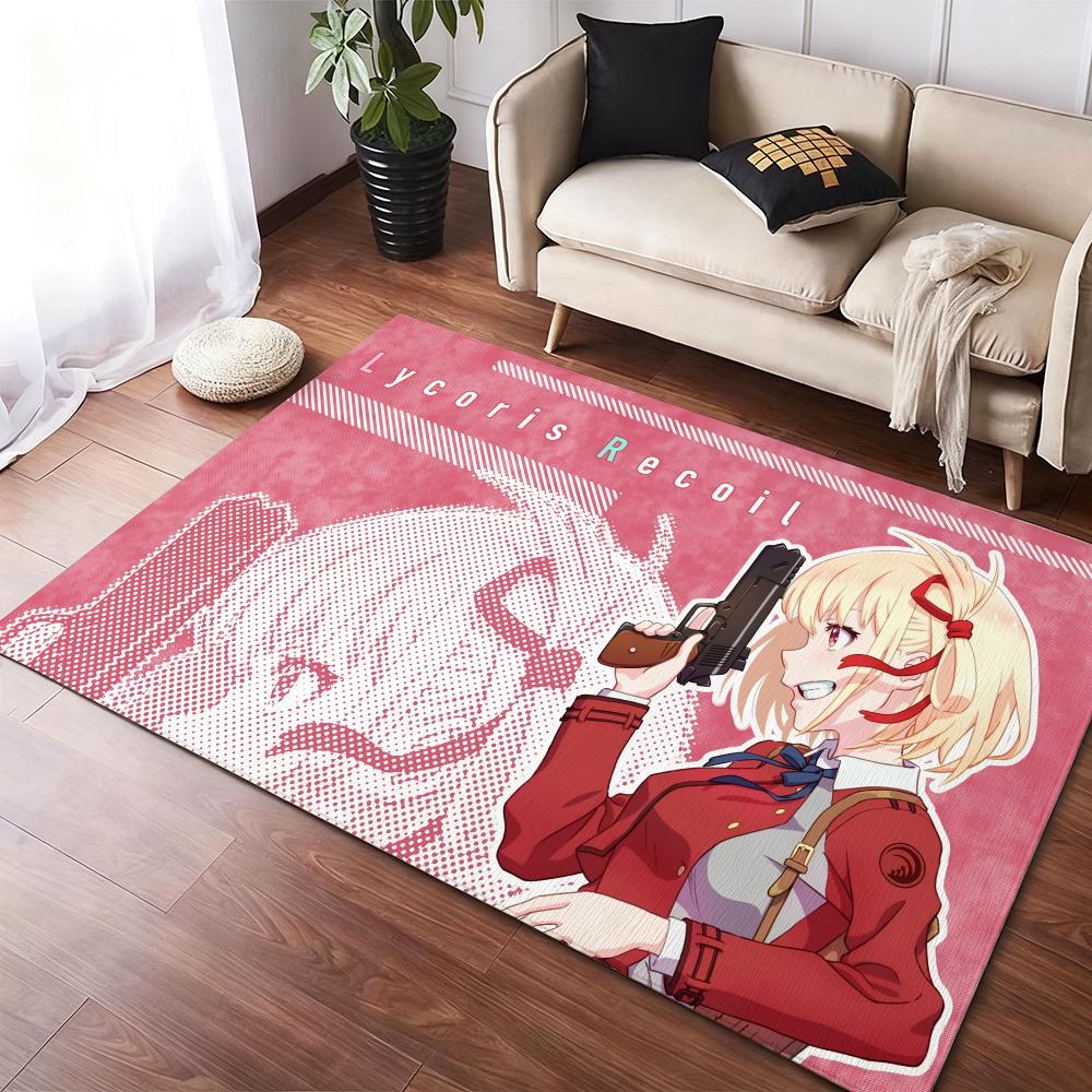 

cartoon L-Lycoris RecoilS Floor Mat Soft Thickened Non-Slip Door Mat for Living Room Home Decor Flannel Rugs 40x60cm