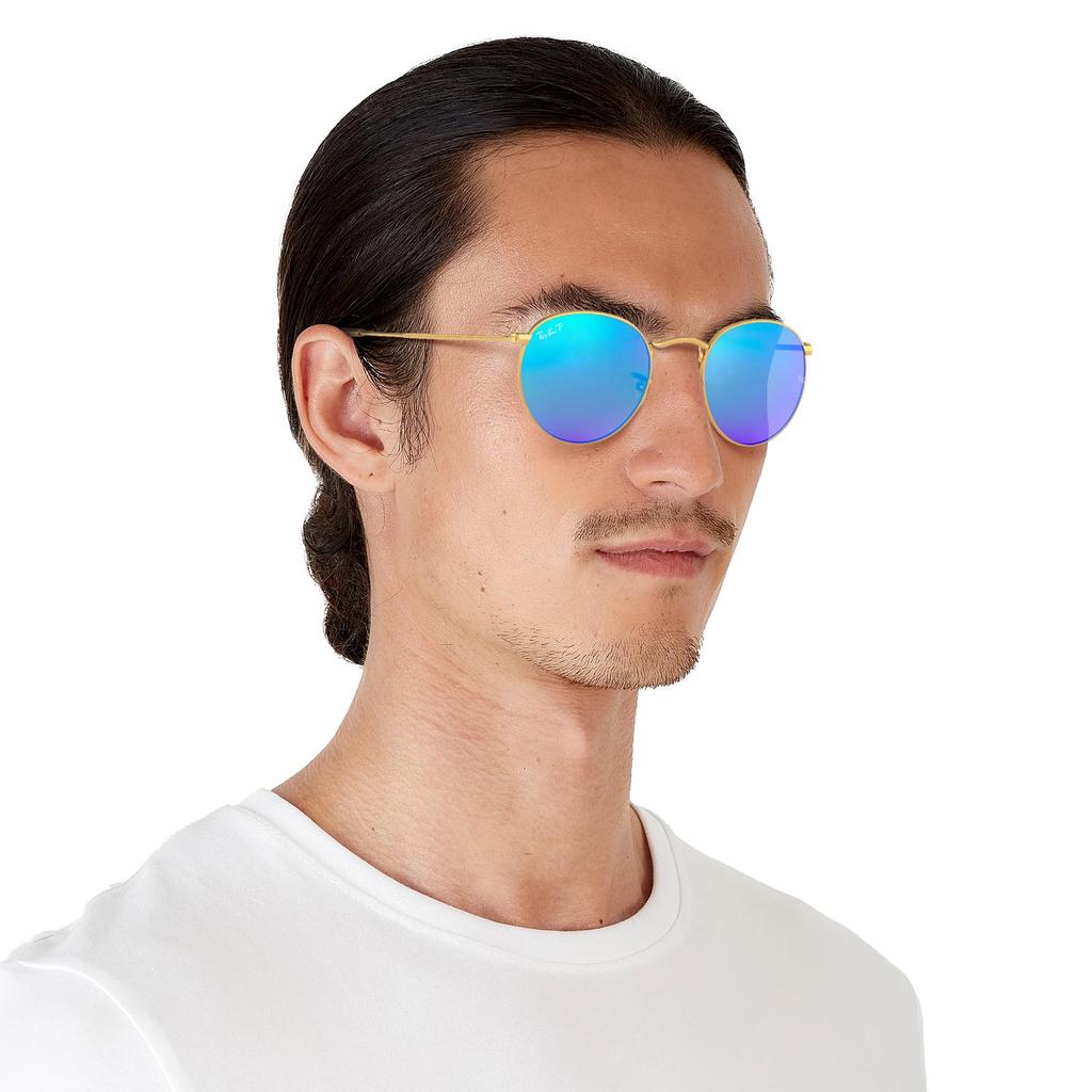 Sunglasses 0RB3447 ROUND METAL Gold X Gray Mirror Blue 50 [Ray-Ban]