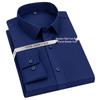 Men's Wrinkle-Resistant Polyester Stretch Long Sleeve Dress Shirt