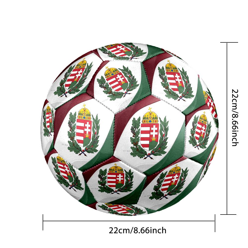 Hungary Football Printed Size 5 Soccer Ball Wear Resistant Standard Adult Training Football Fan Gift for Indoor Outdoor Match Sports
