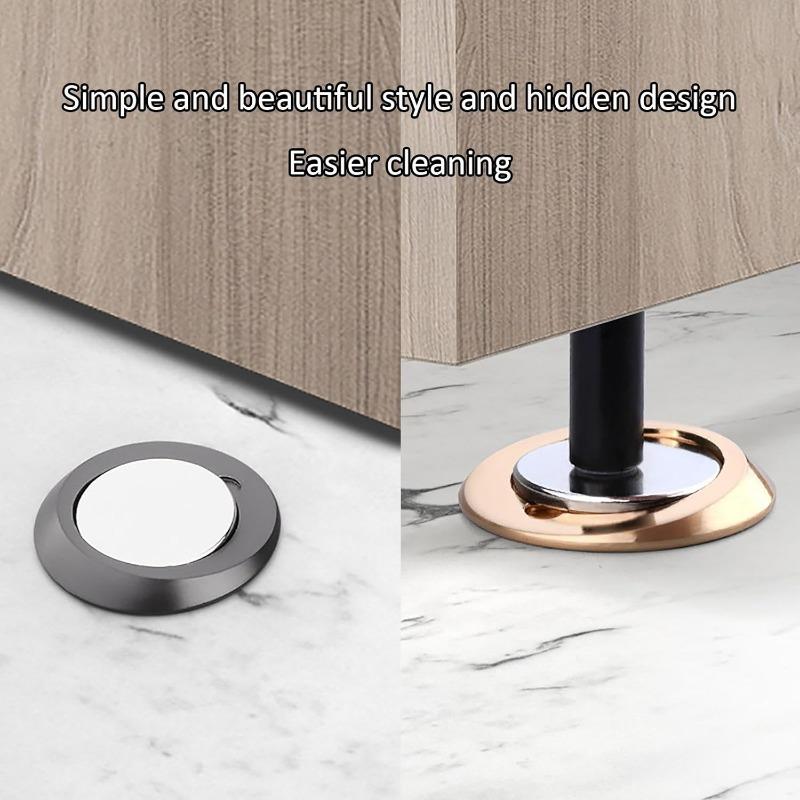 Neue unsichtbare Türstopper Magnetische Türfang, Versteckte Saug-Türstopper Wandschutz Ultra-dünner Boden-Türhalter Stoppt