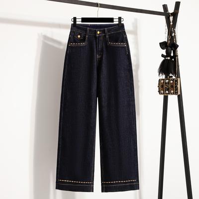 DIMANAF 2025 Plus Size Jeans Autumn Women Pants Denim Female Basic Blue High Waist Oversize Fashion New Pants 5XL