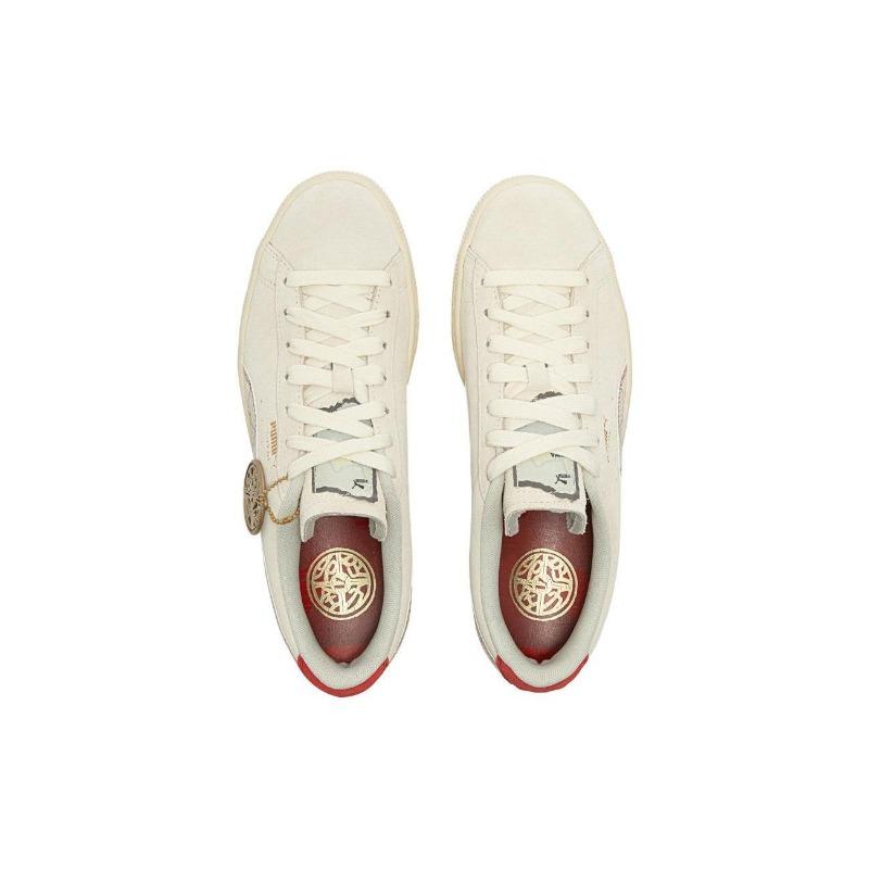 PUMA Cny Papermaking Unisex Low-Top Suede Sneakers White Red 392950-01