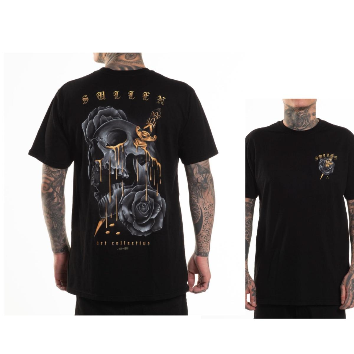 

Golden Tears Premium Tattoo Art Street Trendy Fashion Casual TShirt Mens and Womens Luxury Brand Top XL