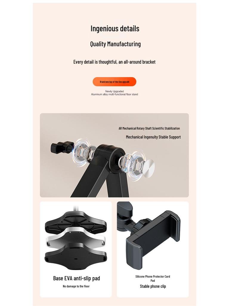 360° Rotating Stand: Floor Mobile Streaming & Overhead Tablet Shooting Support