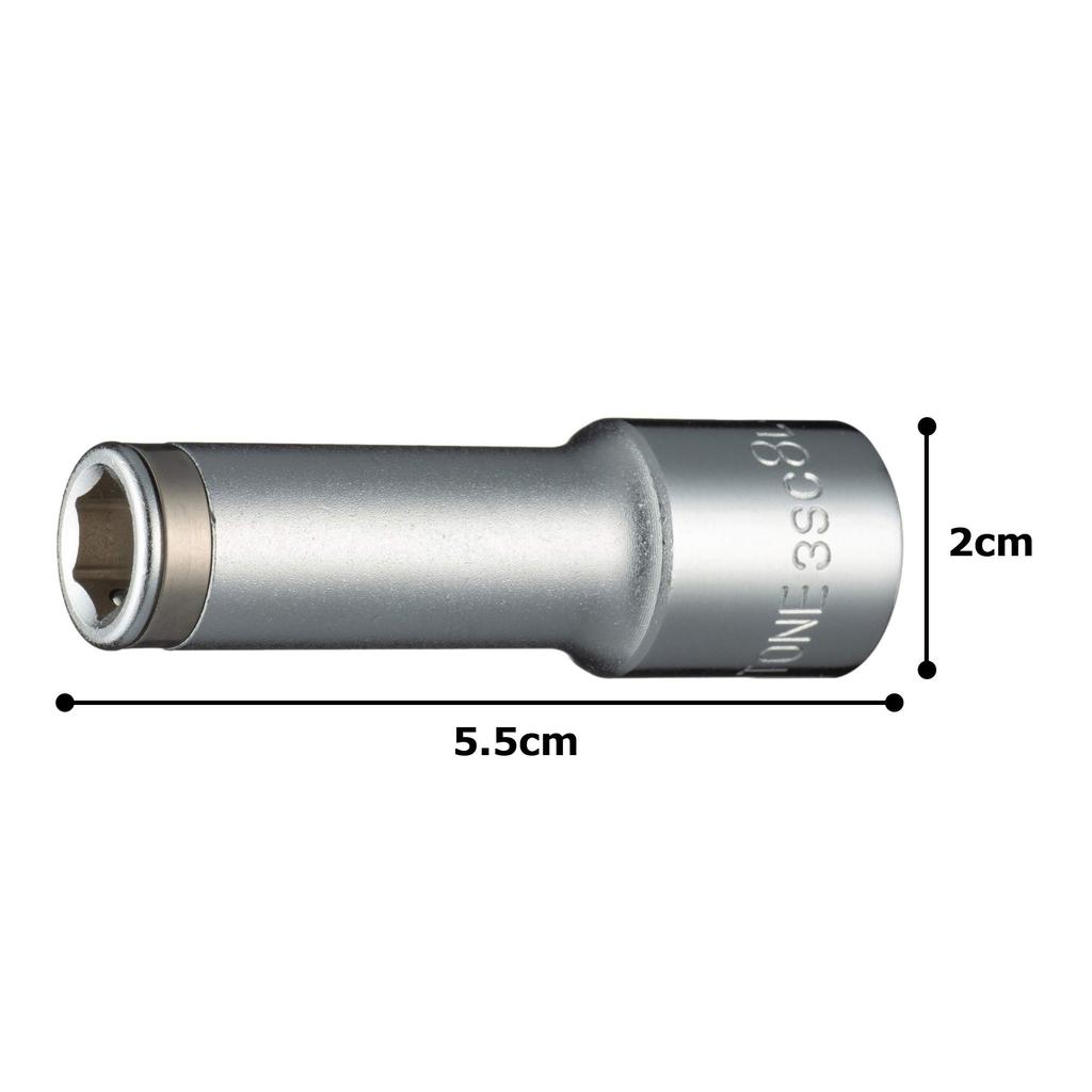 TONE Nut catch deep socket Drive angle Width across flats 08mm (hexagonal) 3SC-08L 9.5mm (3/8")