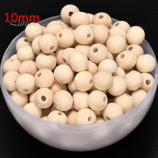 100Pcs 6/8/10/12/14mm Wooden Loose Beads for DIY Jewelry Earring Bracelet Craft