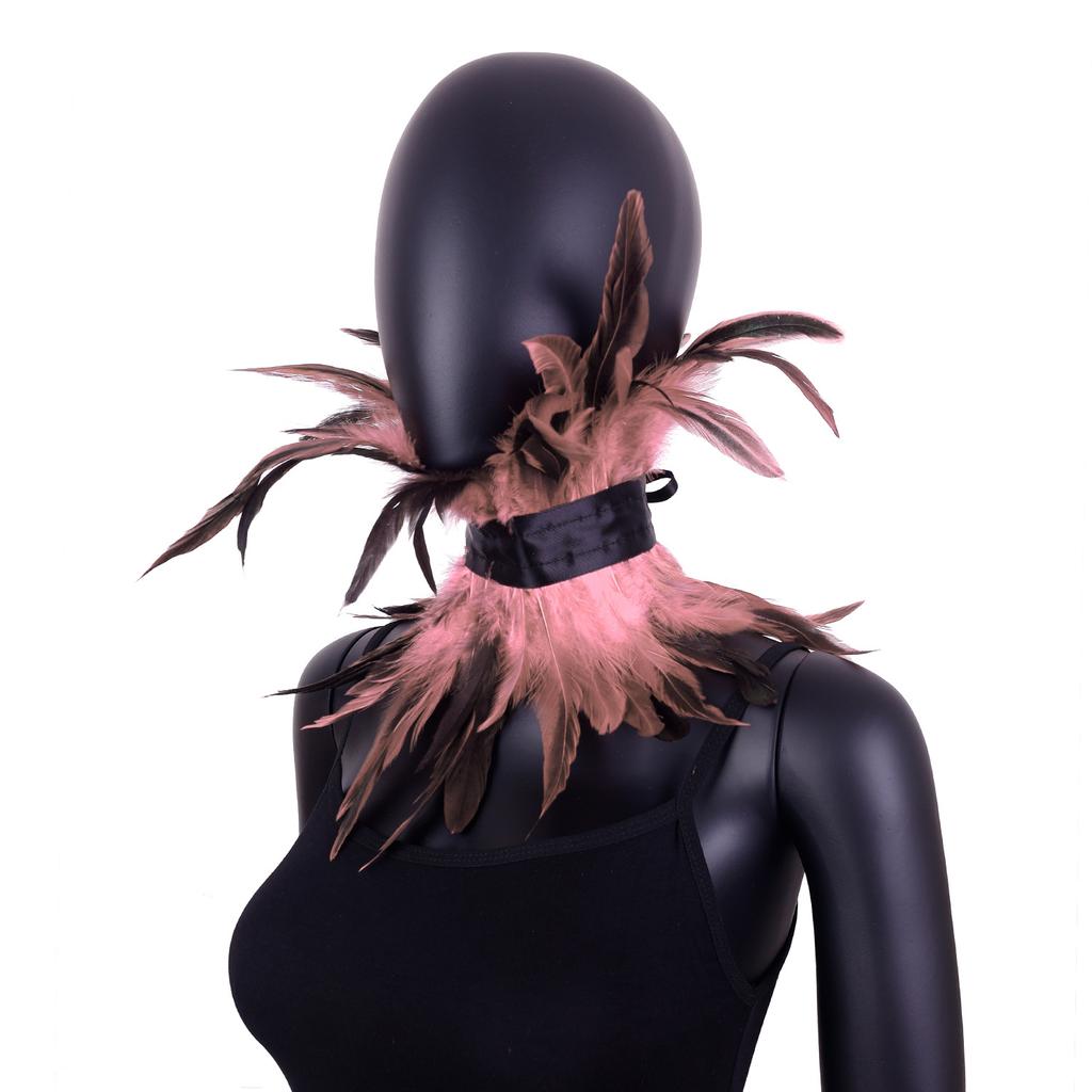 Gothic Style, Feather Scarf, Halloween Decoration, Makeup Ball, Runway Show Accessories, Scarf Clothing Accessories