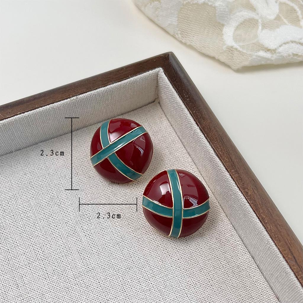 Ancola Red Drop Earrings: Women's Retro Chic, Fair-Skin Enhancing, Luxury Ear Jewelry.