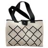 White Fang BA008 (Beige) Women's Checkered Diamond-Shaped ToteShoulder Bag