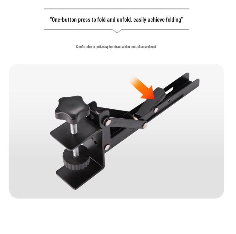 No-Drill Foldable Desktop Extension Bracket for Bedroom Desk & Keyboard Support