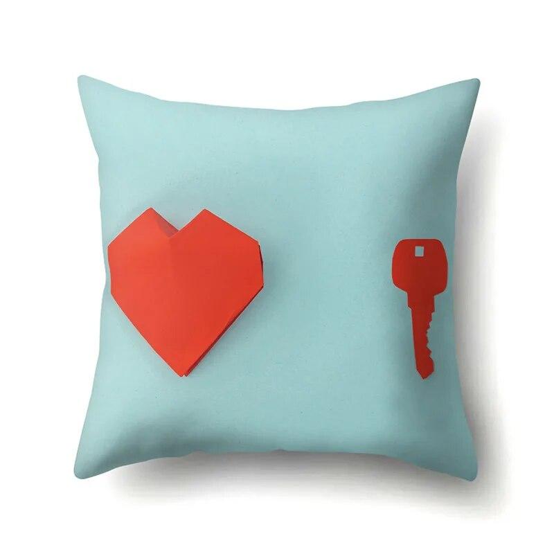 Peach Heart Pillowcase Home Living Room Soft Decoration Sofa Cushion Cover Bedroom