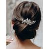 SWEETV Rhinestone Bride Wedding Hair Clip Silver Crystal Bridal Hair Comb Sparkly Hair Piece Gem Hair Accessories for Women/Girls &