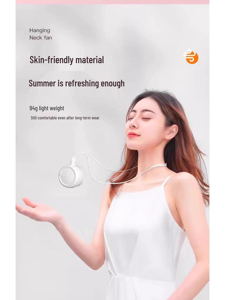 Portable USB Neck-Hanging Mini Fan: Foldable, Hand-Free, and Powerful for Outdoor and Desktop Use