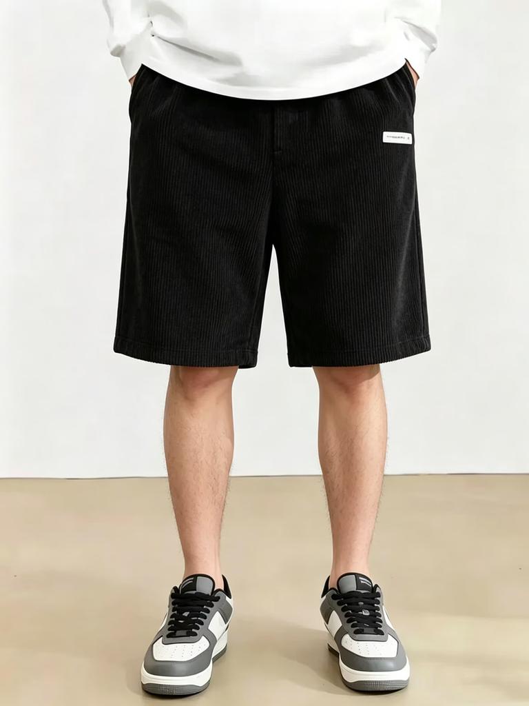 Summer new men's corduroy shorts Japanese loose straight five-point pants casual versatile outer sweatpants