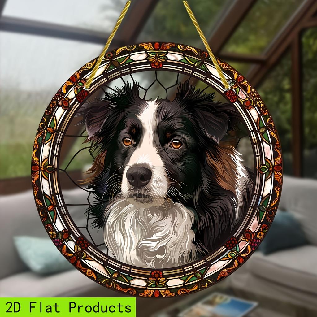 2D flache Acryl-Hundedekoration, Keine Batterien/Strom erforderlich, Einzigartige Innen-/Außendekoration, Mehrzweck-Traditionsstil,